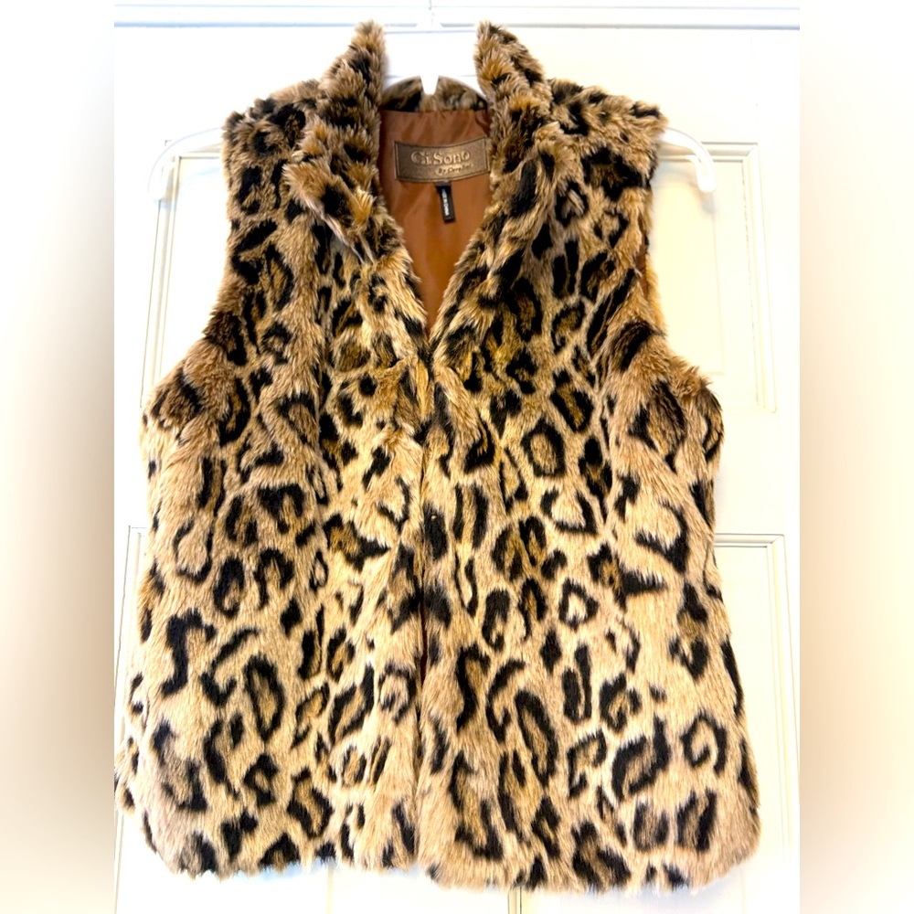 Ci Sono Tan and Black‎ Vest Jackets & Coats